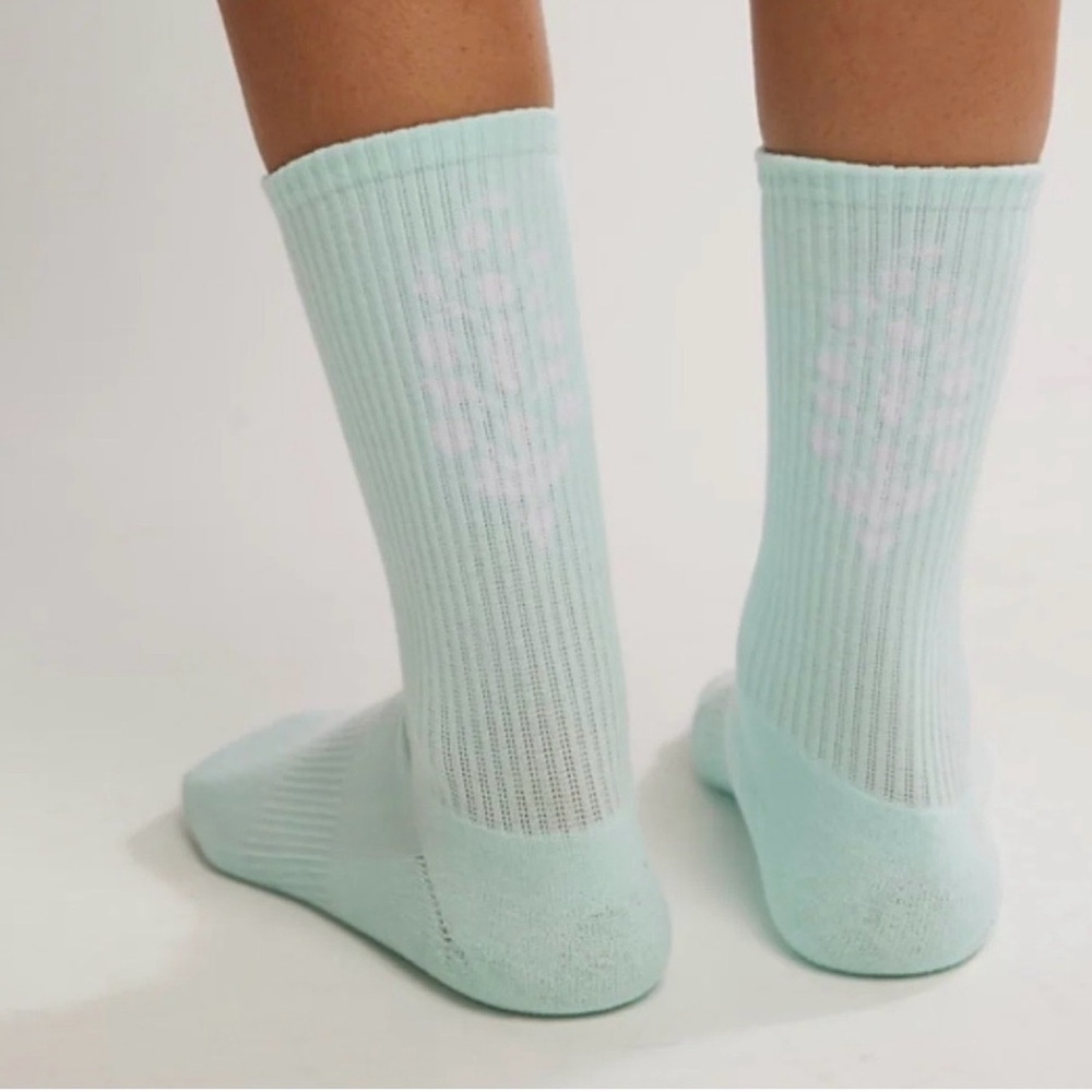 NWT FP Movement by Free People -Last Lap Pistachio Aqua Crew Socks